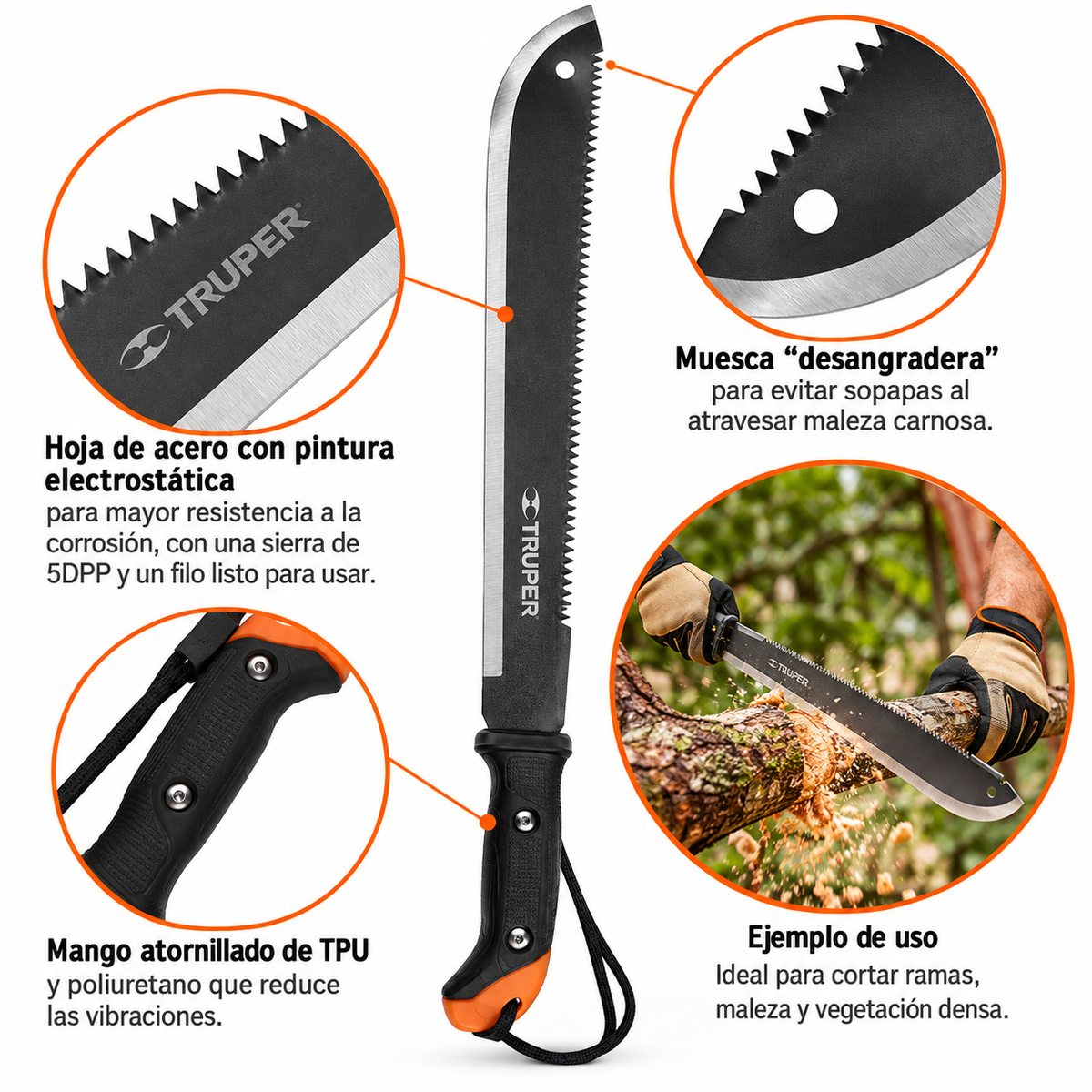 Machete Serrucho de 18 Pulgadas