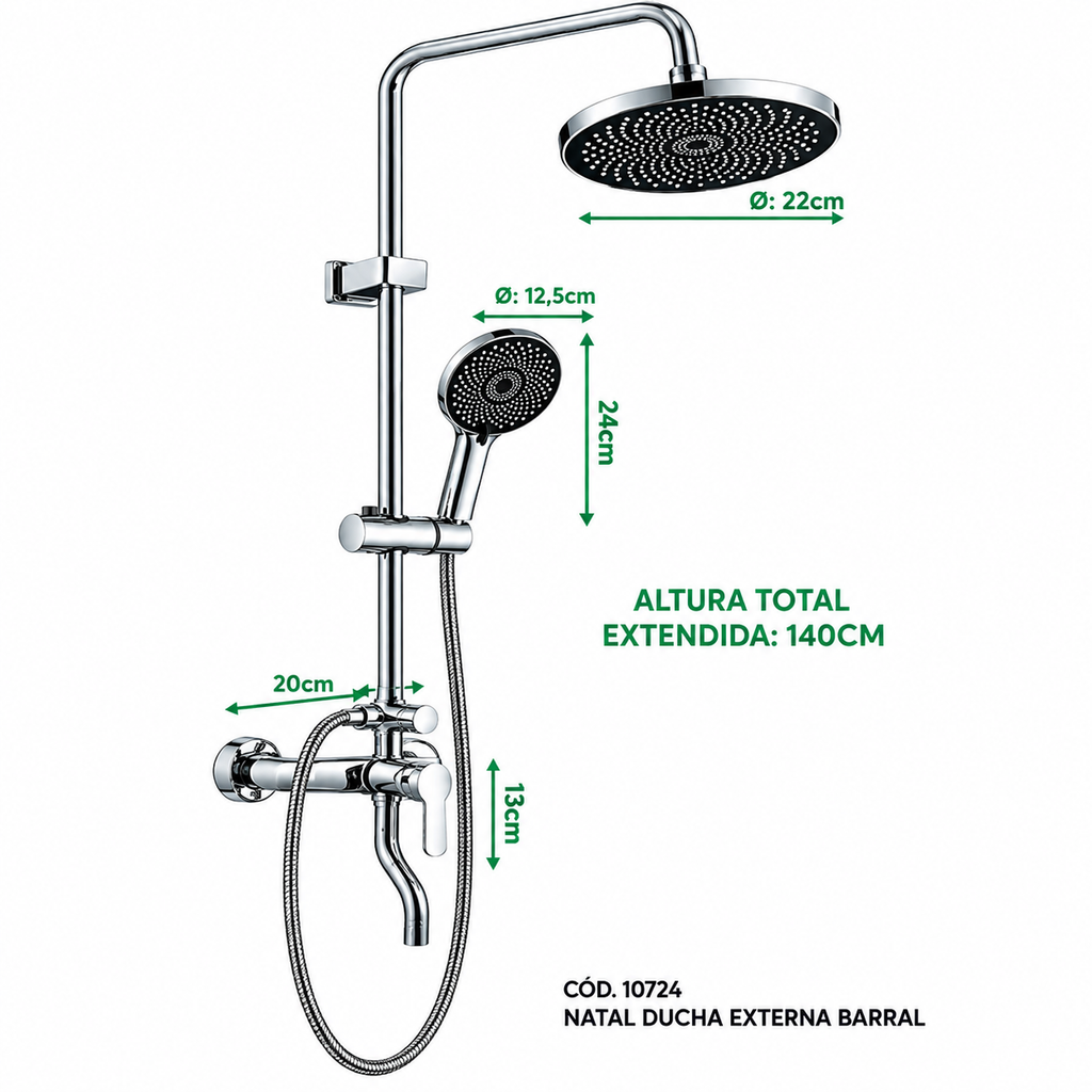 Mezcladora Monocomando Ramos para Ducha Tipo Teléfono (Ref. 8885-22)