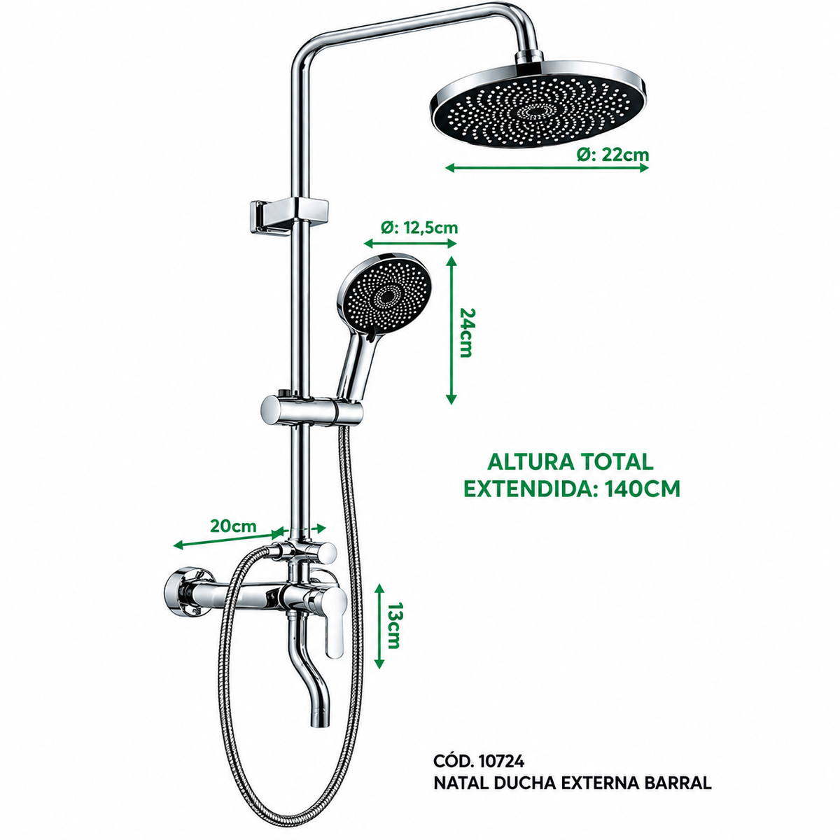 Mezcladora Monocomando Ramos para Ducha Tipo Teléfono (Ref. 8885-22)