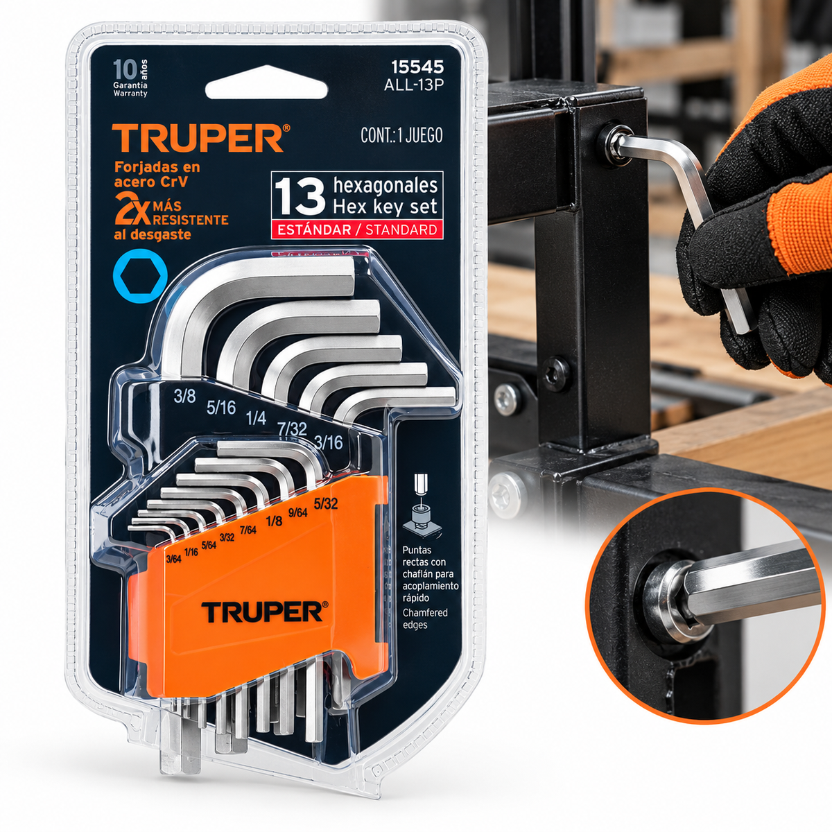 Llave Allen Truper Juego de 13 Piezas (Ref. 15542)