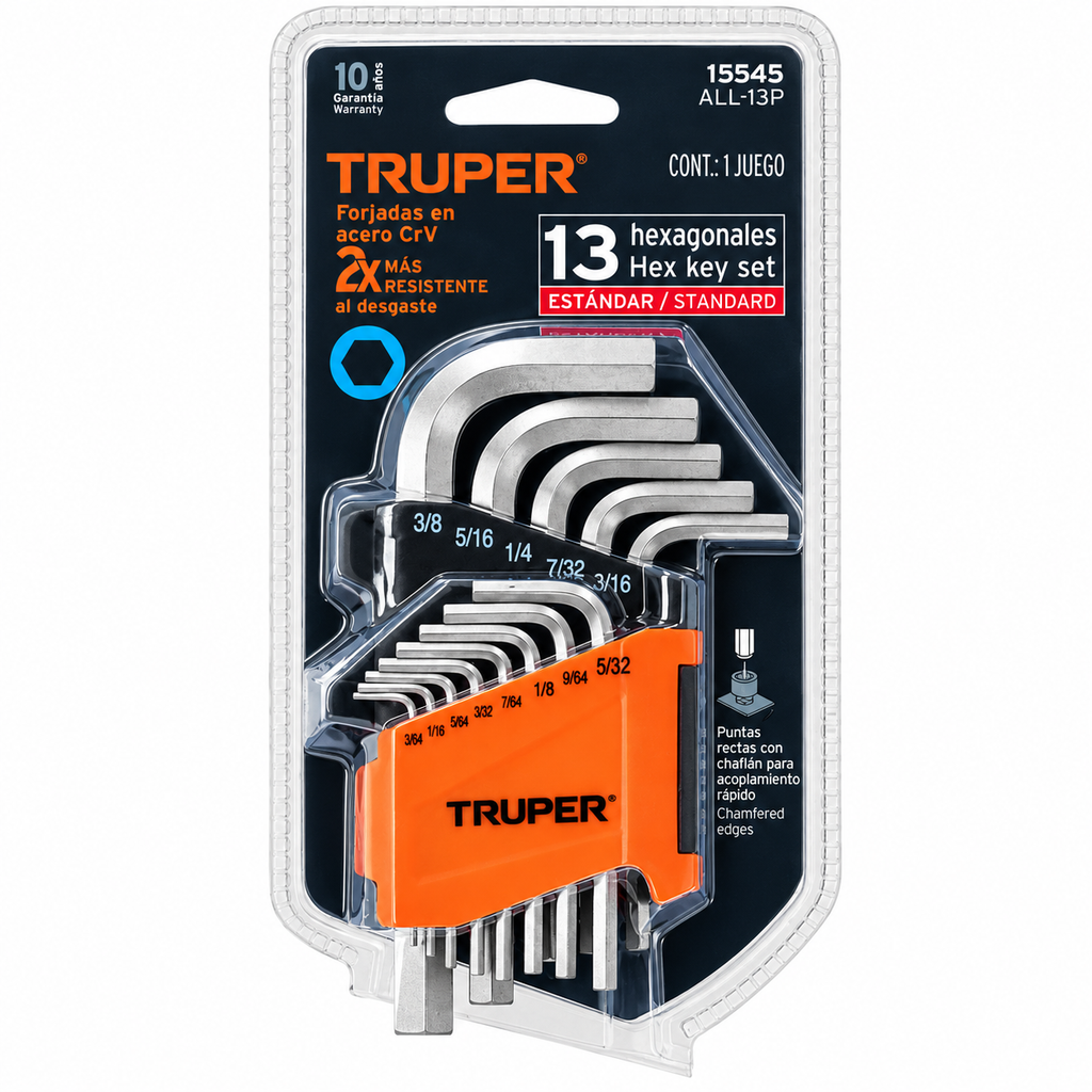 Llave Allen Truper Juego de 13 Piezas (Ref. 15542)