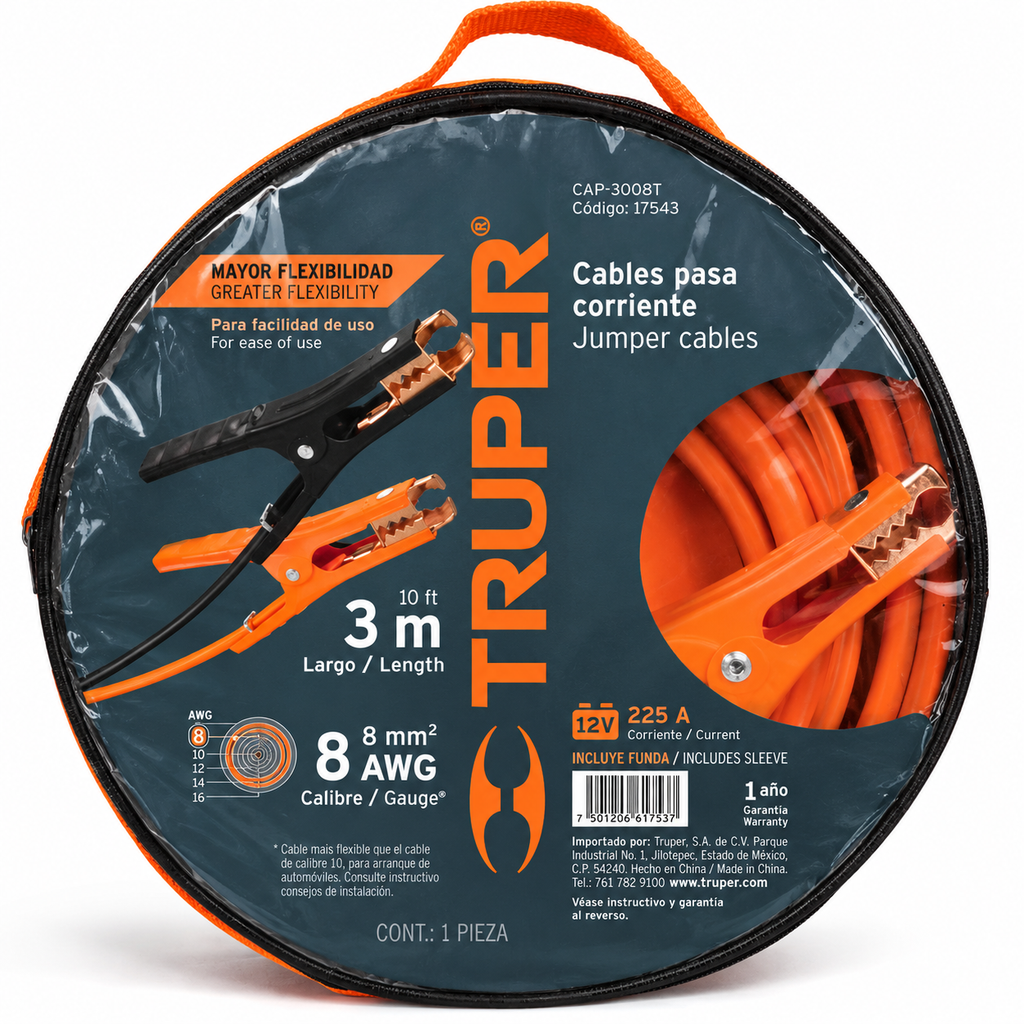 Acople de Auxilio para Batería Truper 3.00 m (Ref. 17543)