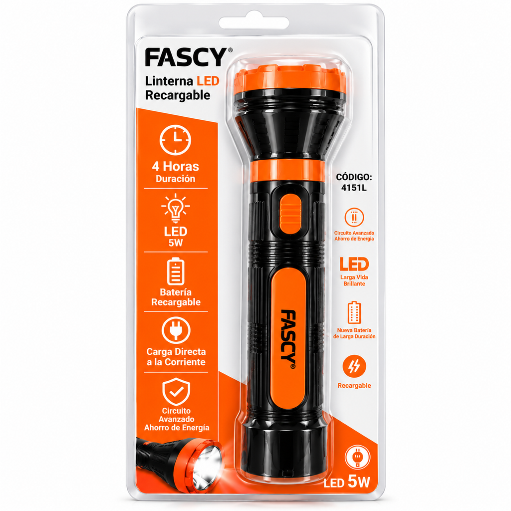 Linterna Recargable Fascy 1 LED 5W (Ref. 4351L)