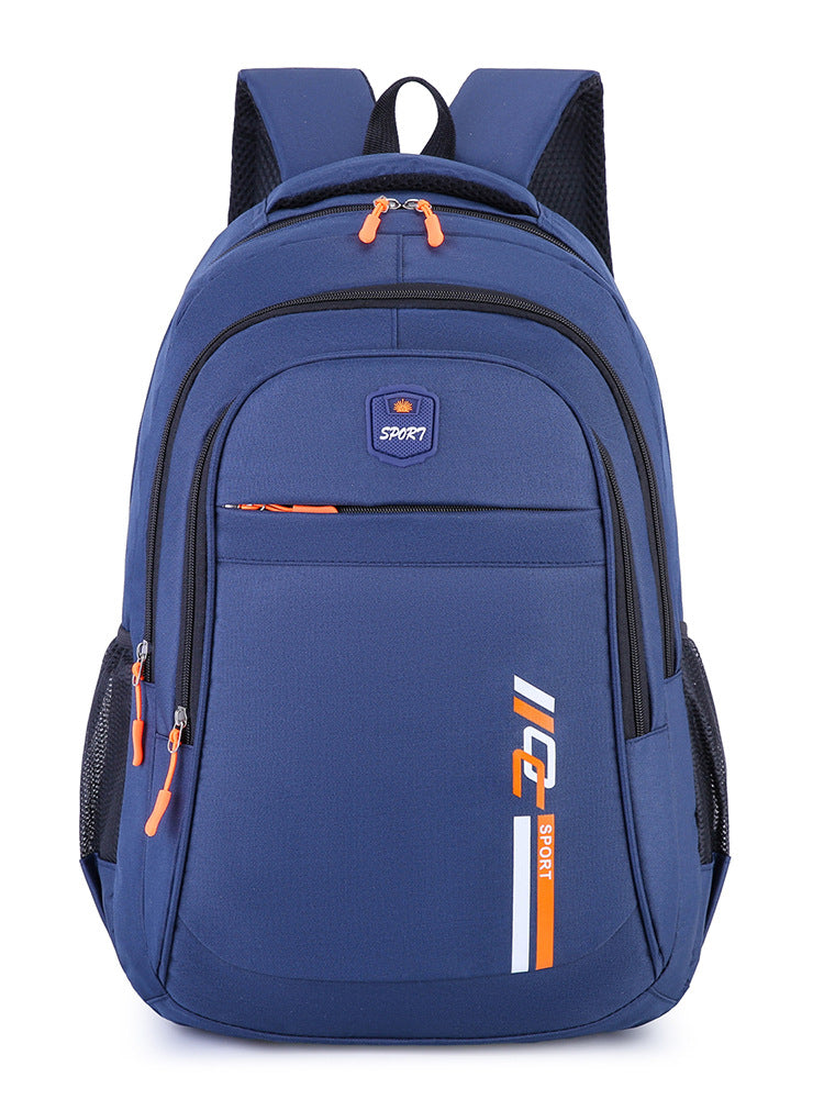mochila azul.
