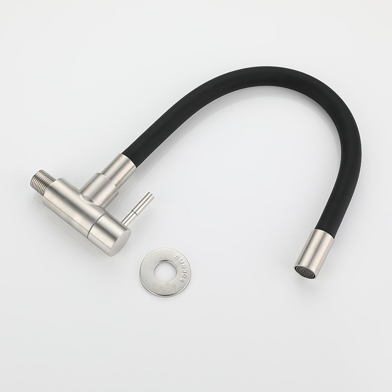 canilla cocina pico movil mm negra flex.