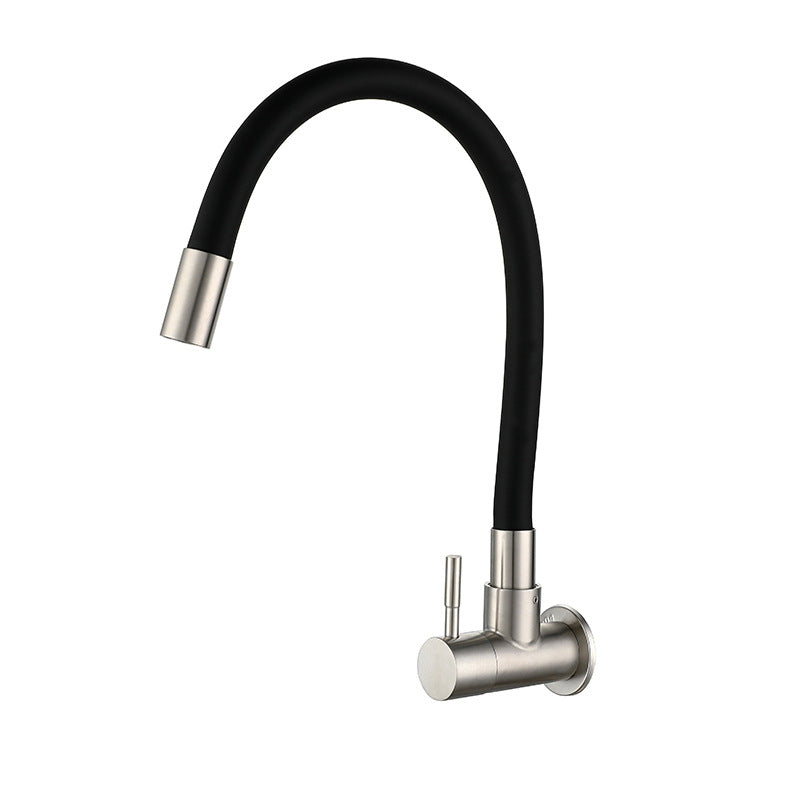 canilla cocina pico movil mm negra flex.