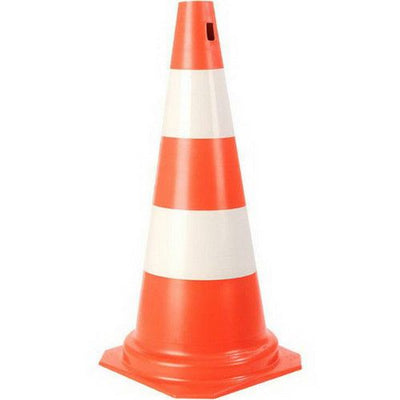 Cono Señalizador Plástico 75 cm Naranja y Blanco