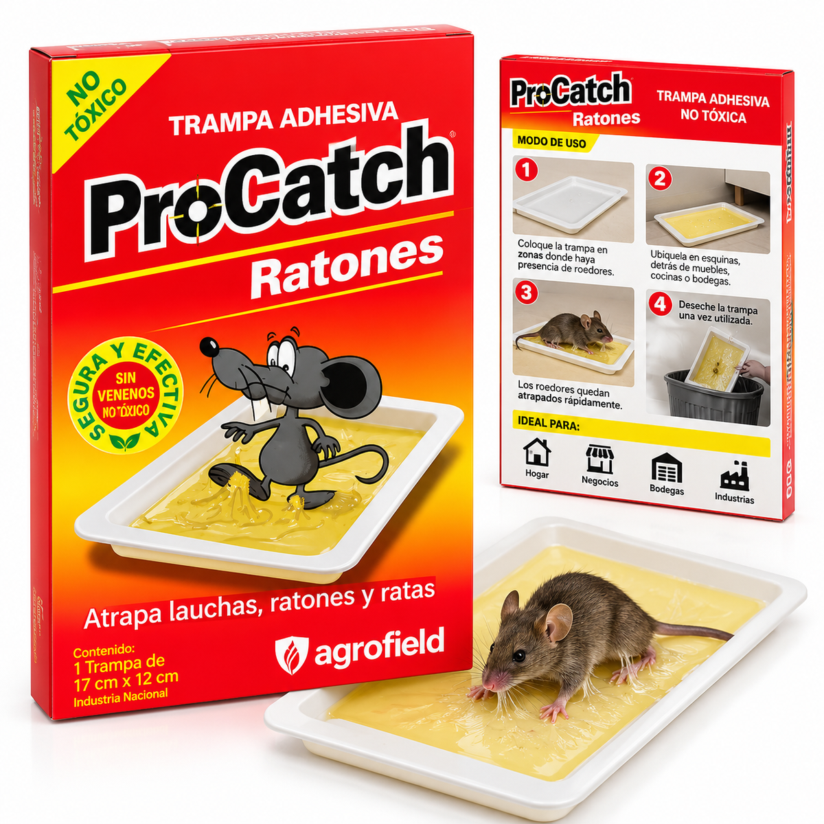 Trampa Adhesiva para Ratón Procatch de Madera