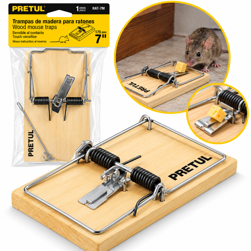 Trampa para Ratón Pretul de Madera 7.00" (Ref. 23710)
