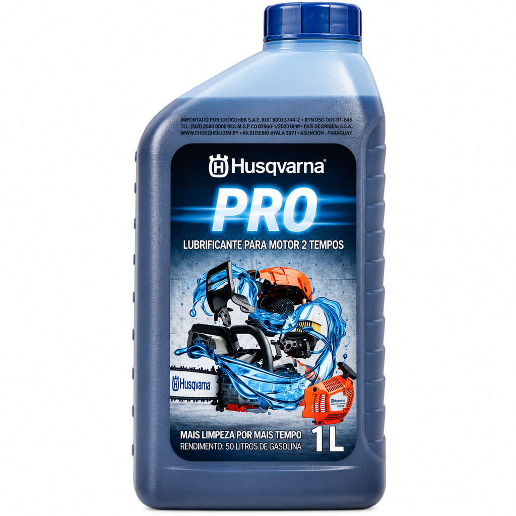 Aceite 2T Husqvarna 1 Litro para Motosierra y Desmalezadora