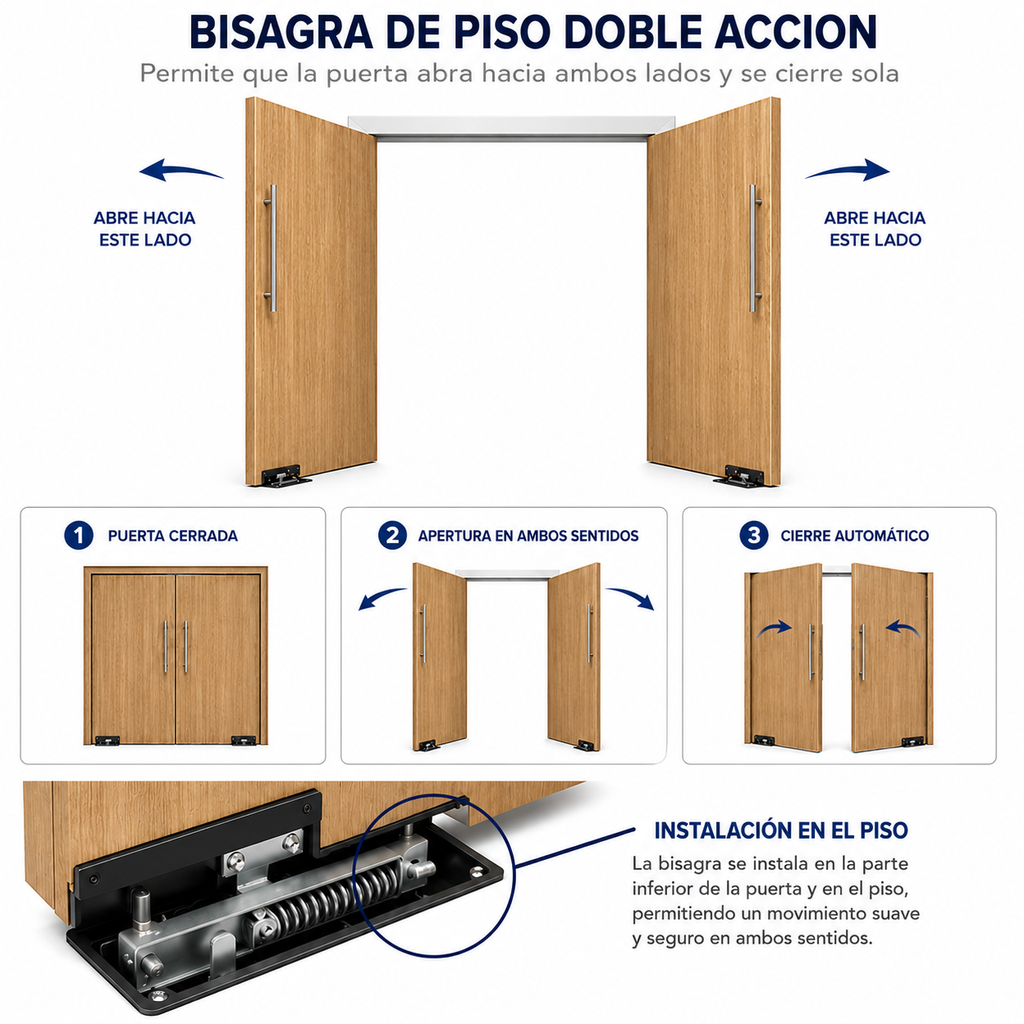 Bisagra de Piso Doble Acción