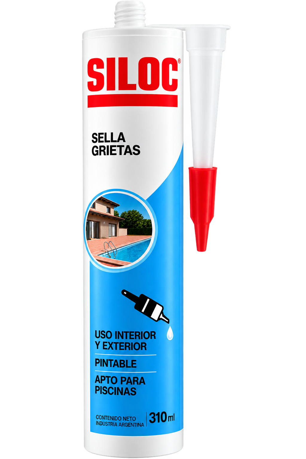 Adhesivo de Poliuretano Siloc Gris 420 g para Grietas y Construcción