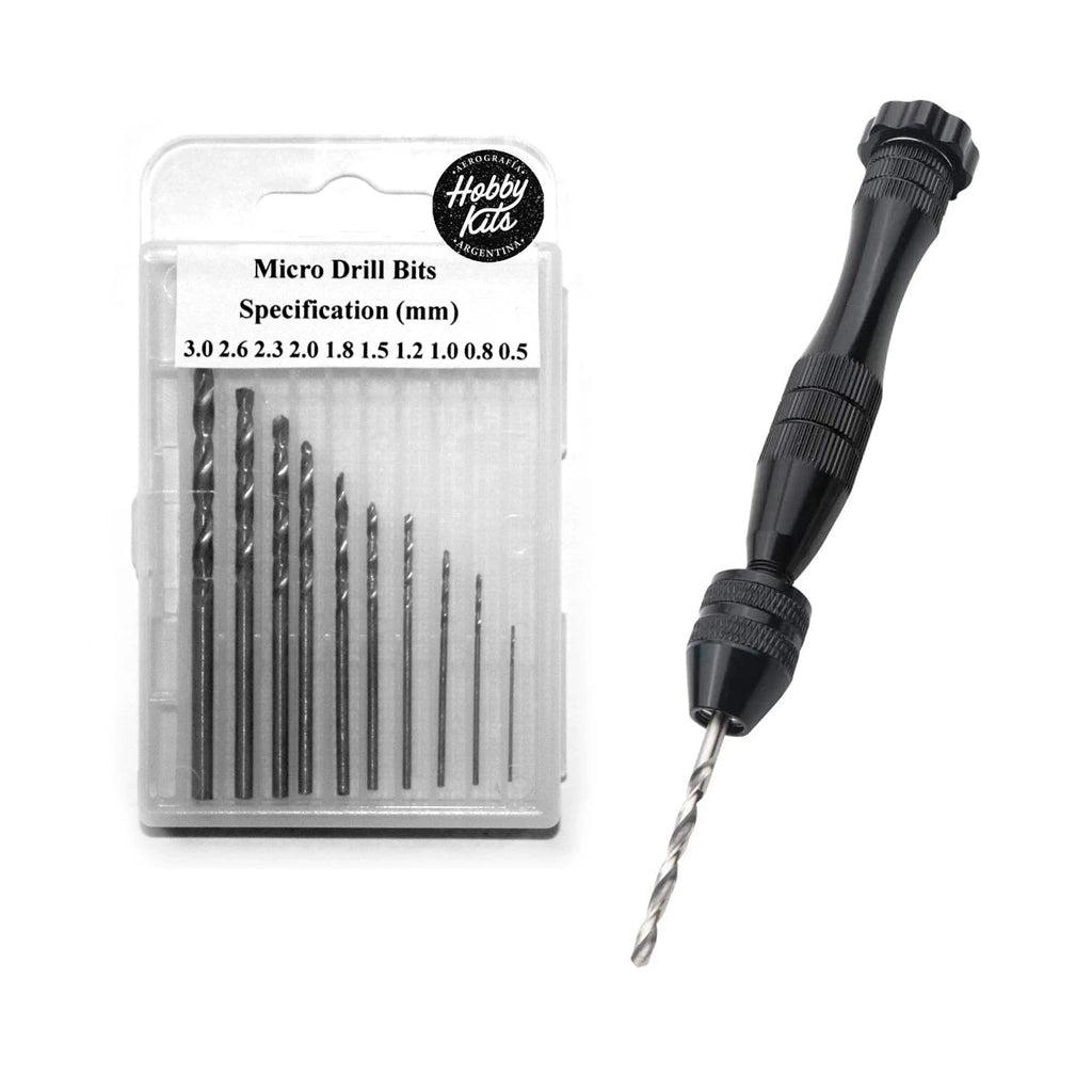 MINI TALADRO MANUAL & MECHAS 25PZS