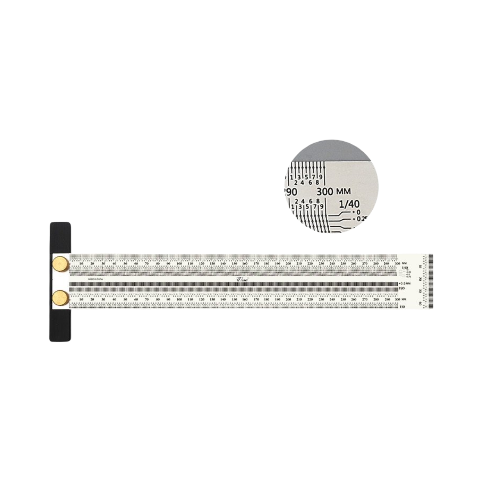 regla dibujo inox ranurada piano.