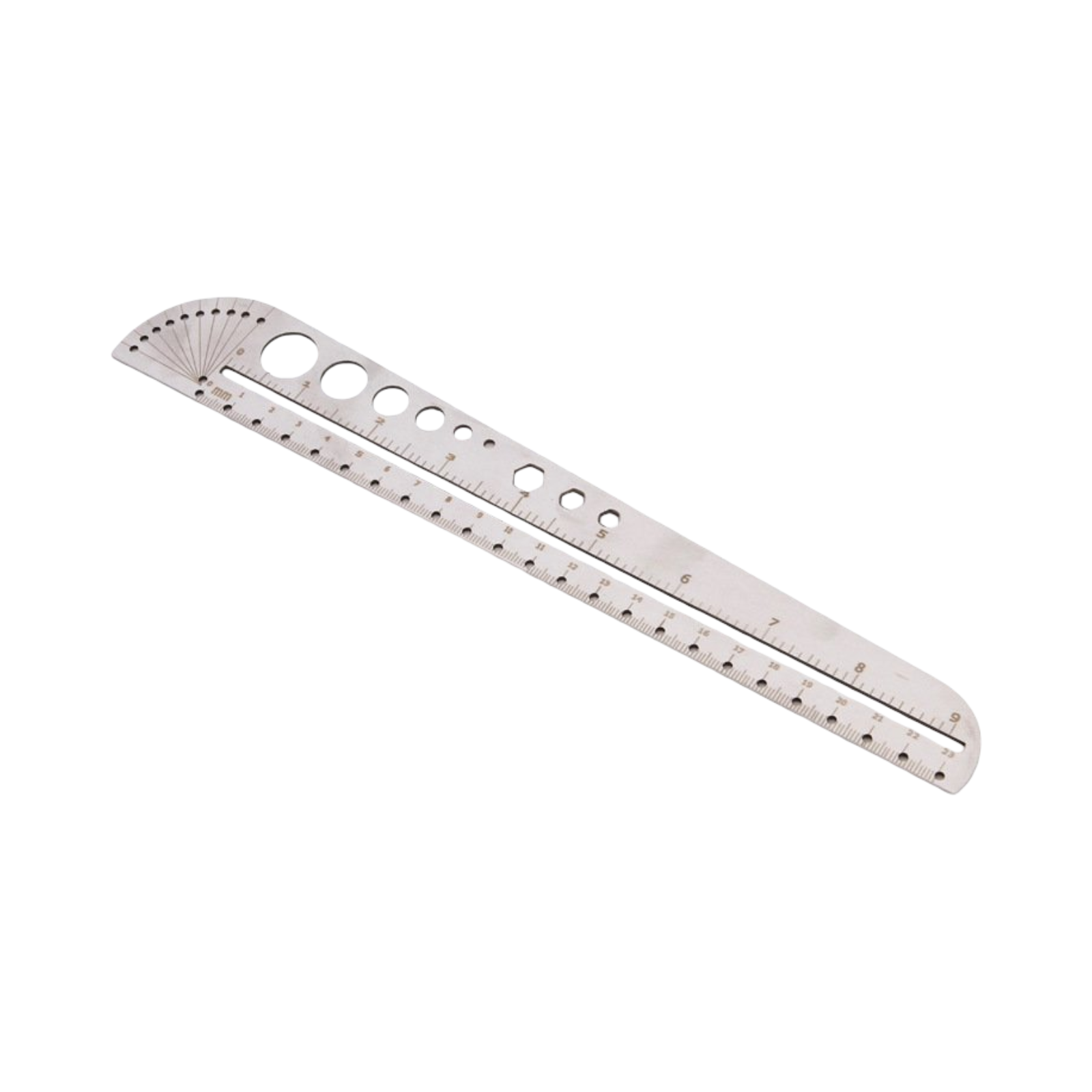 regla dibujo inox perforada.