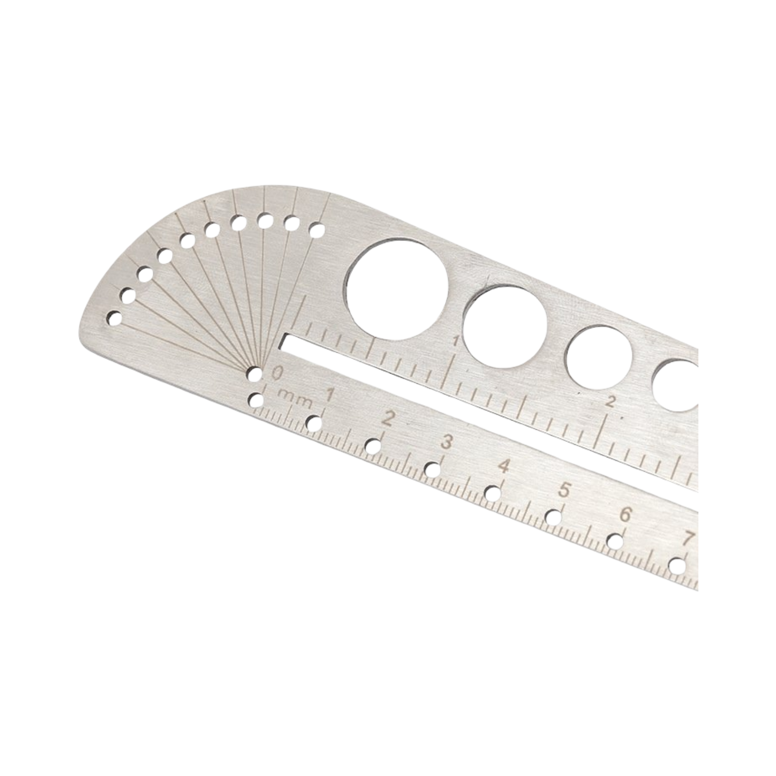 regla dibujo inox perforada.