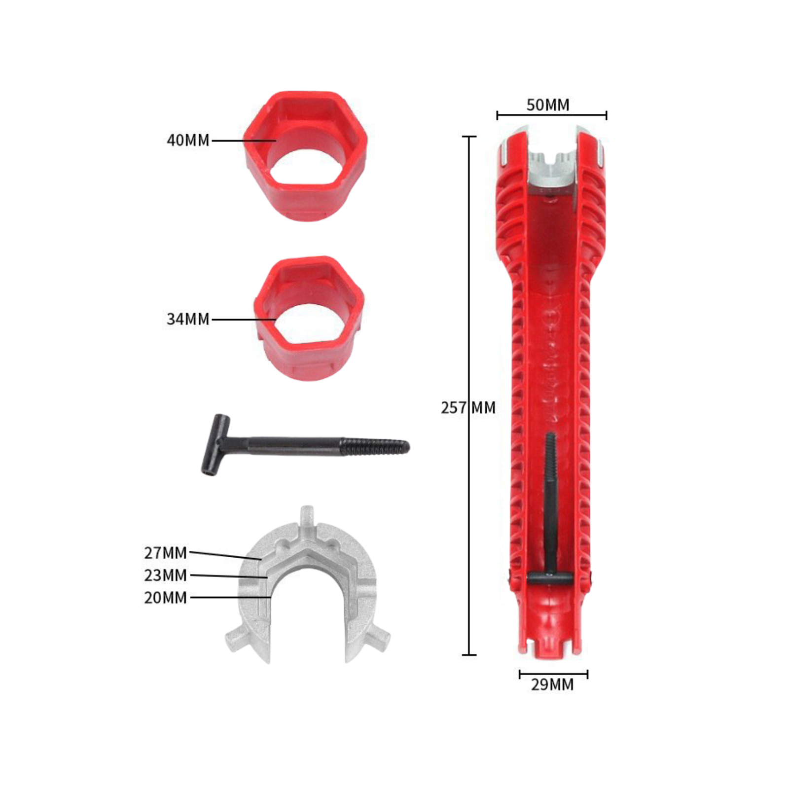 llave tubular ajuste plomeria.