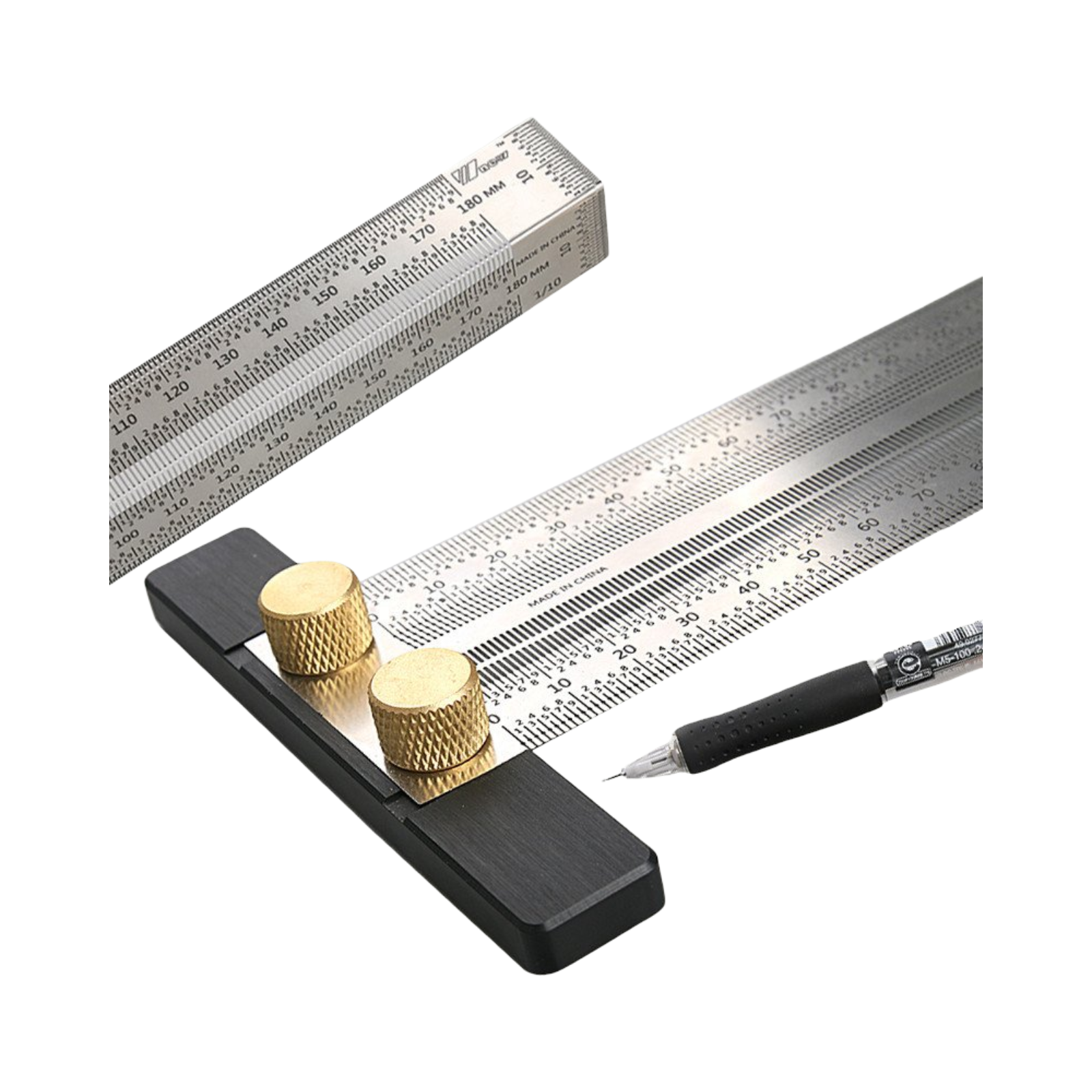 regla dibujo inox ranurada piano.